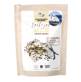 Chocozeiltjes wit vanille nibs van Chocolatemakers, 10 x 100 g